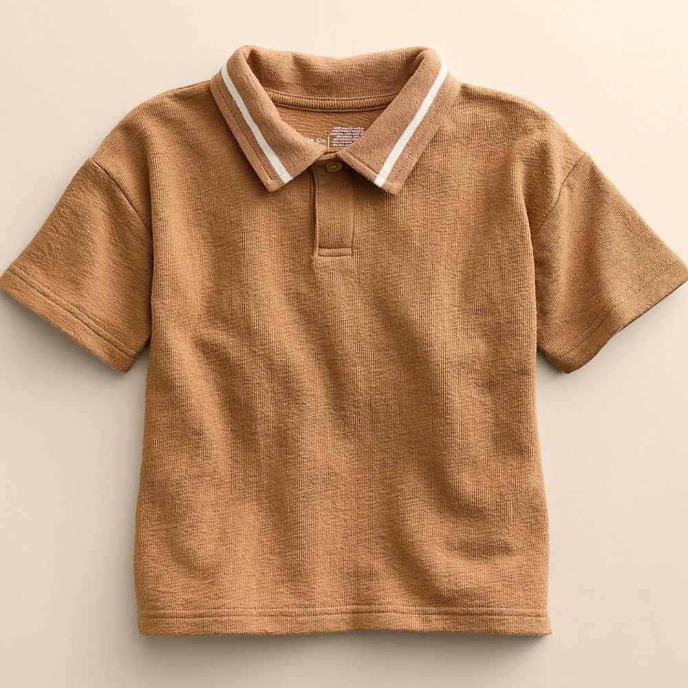 Classic Tan Kids Polo Shirt